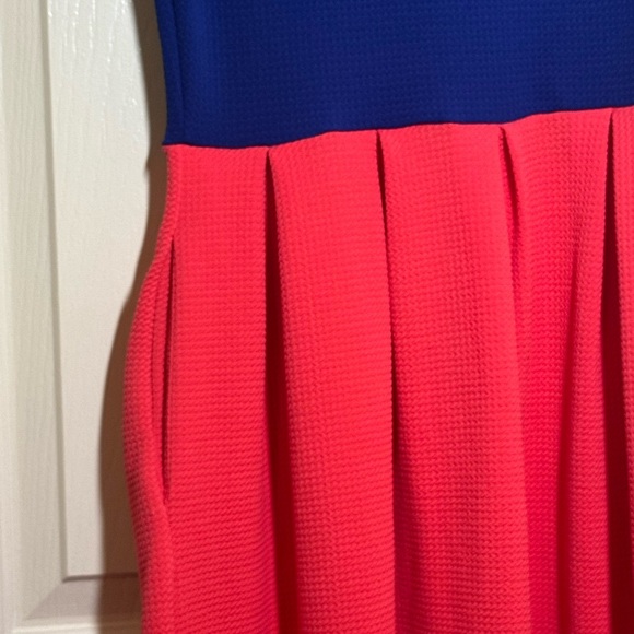 LuLaRoe Vibrant Blue and Red Mini Dress - Picture 2 of 8